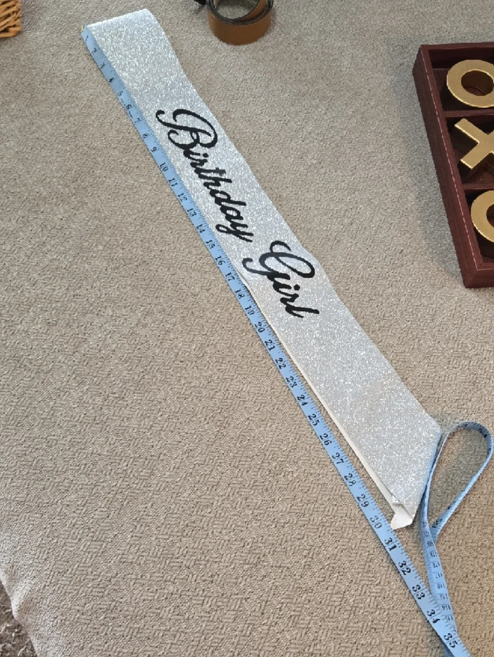 Birthday Girl Glitter Sash - White
